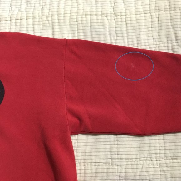 Vintage Double sided Mickey Mouse Red Sweatshirt Disney Size Large? - Picture 10 of 16